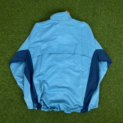 00s Nike Piping Windbreaker Jacket + Joggers Set Blue Medium