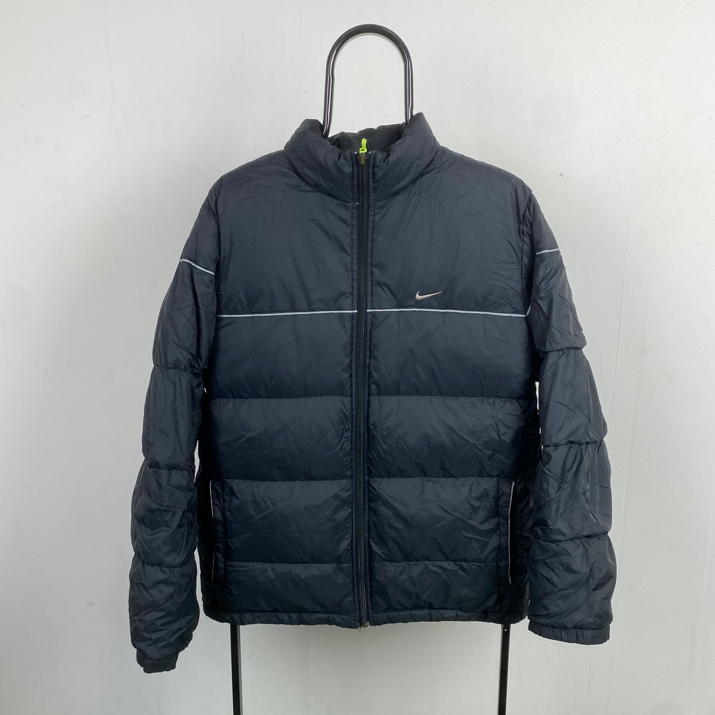 00s Nike Reversible Piping Puffer Jacket Coat Black XL