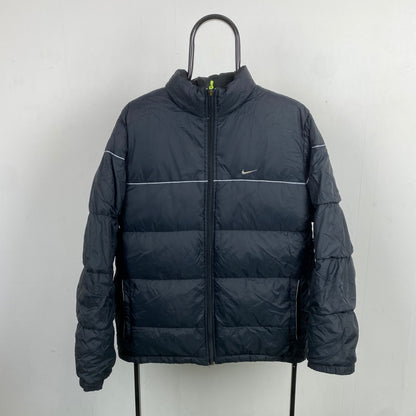 00s Nike Reversible Piping Puffer Jacket Coat Black XL