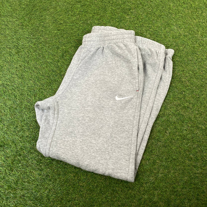 00s Nike Wide Leg Cotton Joggers Grey Small