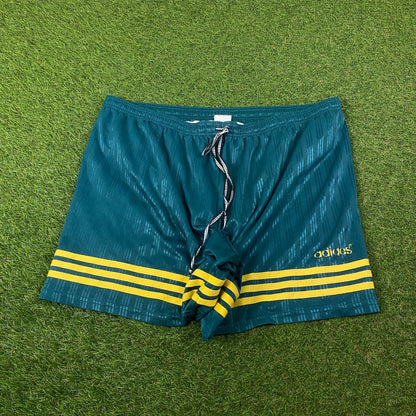90s Adidas Football Shorts Green XL