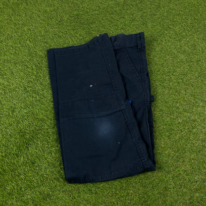 Retro Dickies Cargo Trousers Joggers Blue Small