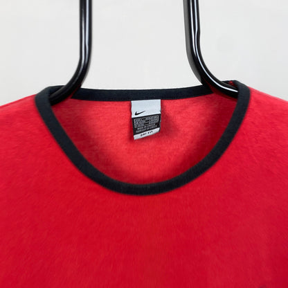00s Nike Ringer T-Shirt Red Large