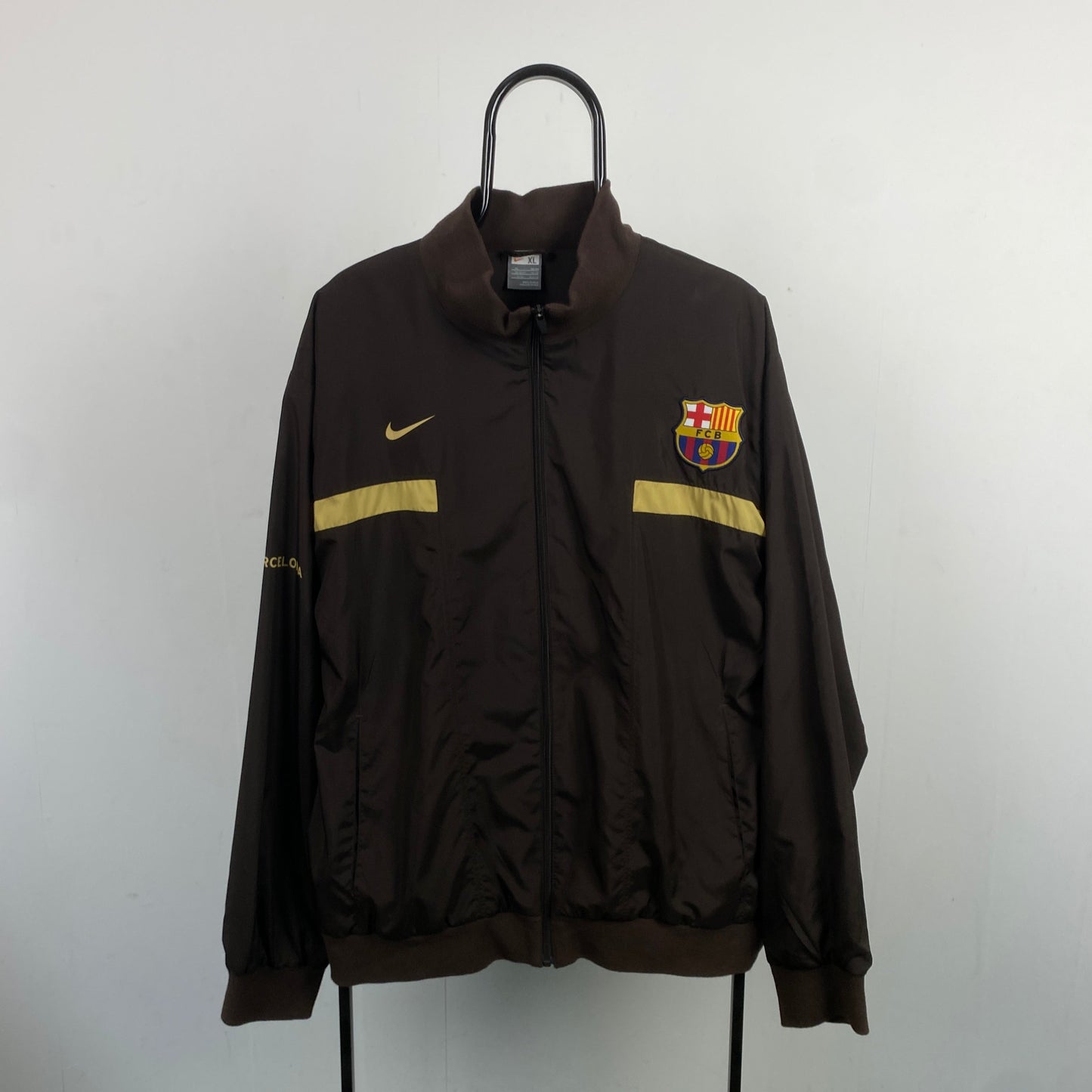 00s Nike Barcelona Windbreaker Jacket Brown XL