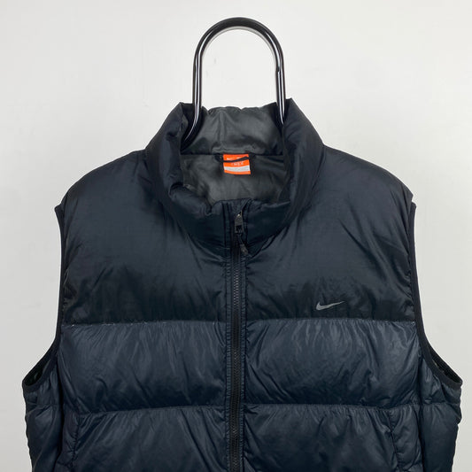 00s Nike Quilted Puffer Gilet Jacket Black XL