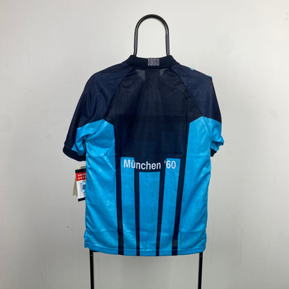 90s Nike Premier 1860 Munich Football Shirt T-Shirt Blue Small