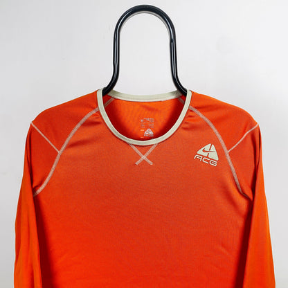 00s Nike ACG Long Sleeve T-Shirt Orange Medium