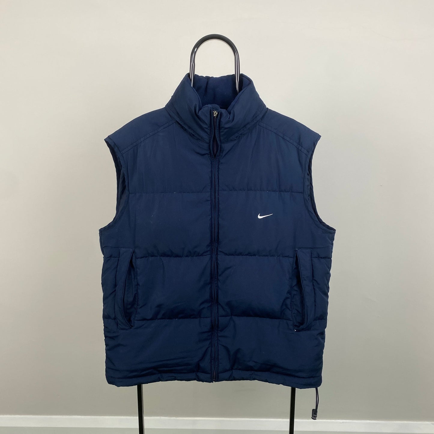 00s Nike Puffer Gilet Jacket Blue Large