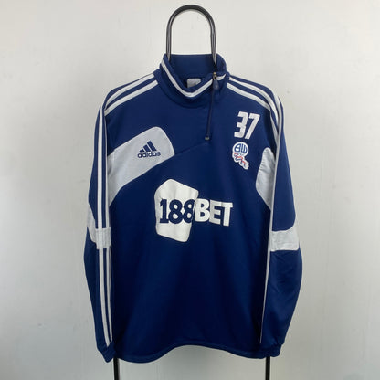 00s Adidas Bolton Football Sweatshirt Blue Large