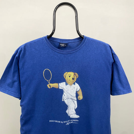 Retro Ralph Lauren Polo Bear T-Shirt Blue Small