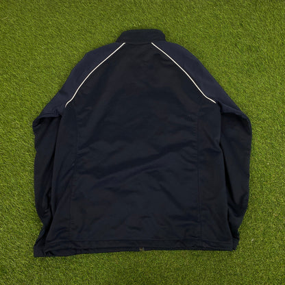 00s Nike Piping Windbreaker Jacket + Joggers Set Blue Small