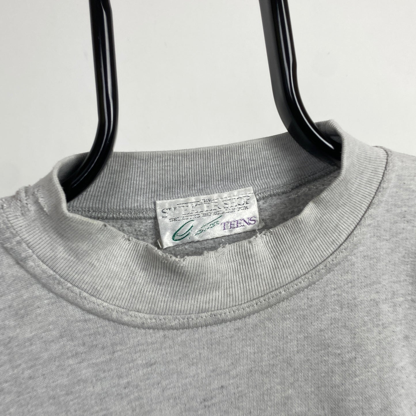 Retro 90s Sweater Shop Sweatshirt Grey XS/Small