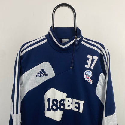 00s Adidas Bolton Football Sweatshirt Blue Large