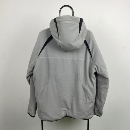 00s Nike Reversible Fleece Coat Jacket Black Brown Large