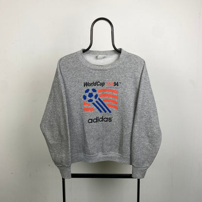 90s Adidas World Cup Football Sweatshirt Grey XS