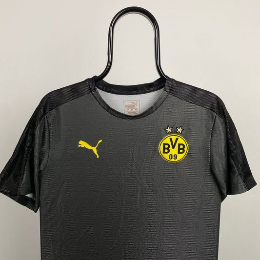 Retro Puma Borussia Dortmund Football Shirt T-Shirt Black Small