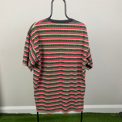 90s Nike Challenge Court Striped T-Shirt Red Large