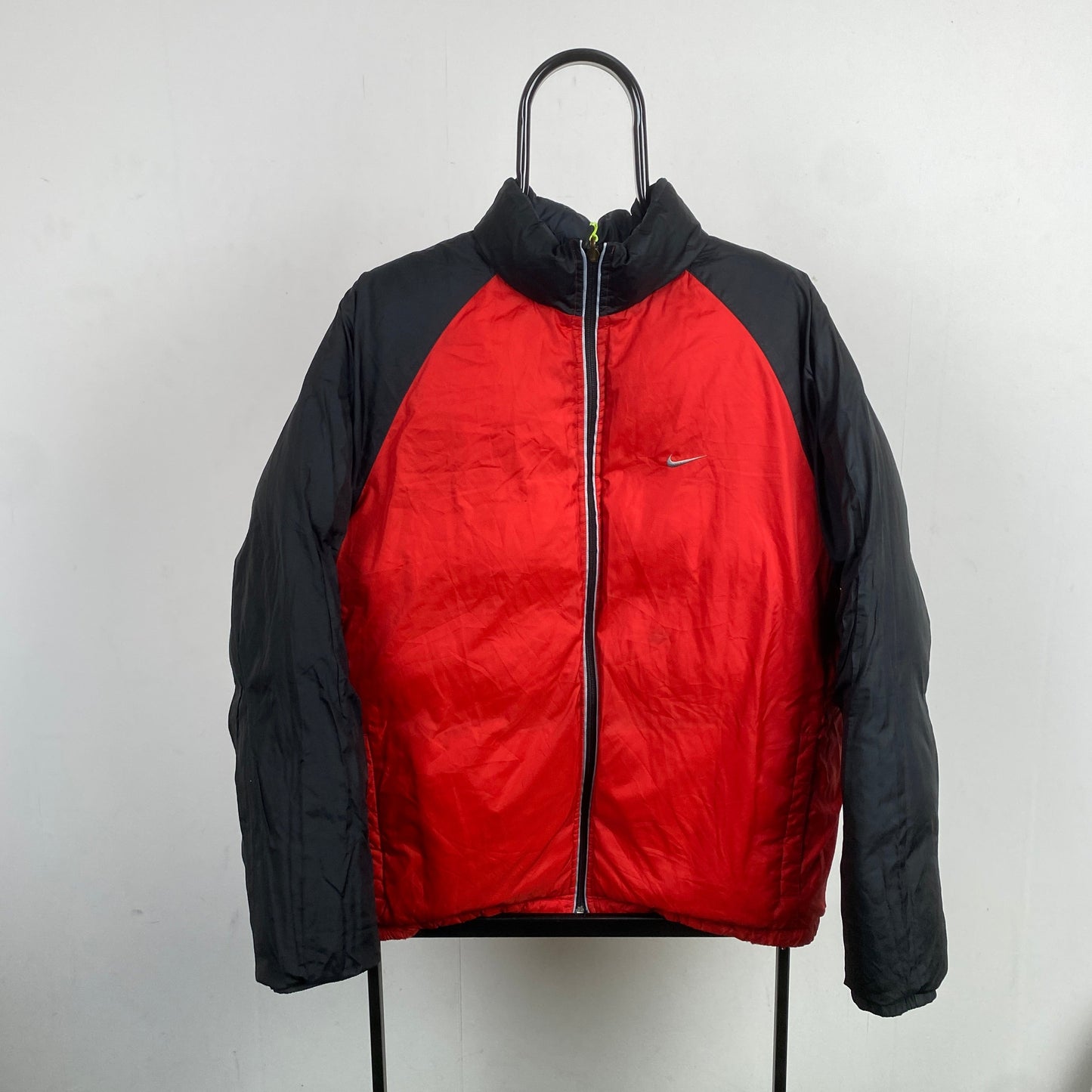 00s Nike Reversible Piping Puffer Jacket Coat Black XL