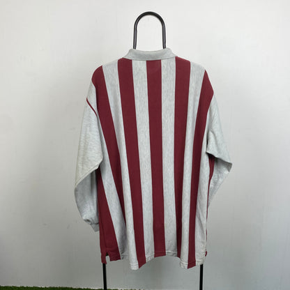 90s Adidas Rugby Sweatshirt Red XL