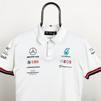 Retro Tommy Hilfiger Mercedes F1 Polo T-Shirt White Small