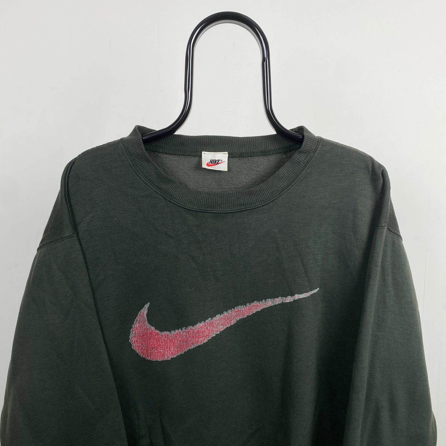 90s Nike Swoosh Sweatshirt Green XL