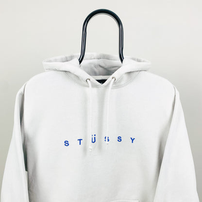 Retro 00s Stussy Hoodie White Large