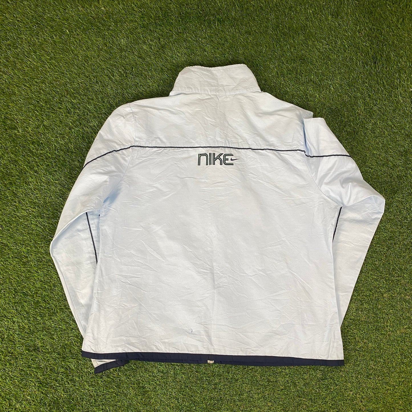 00s Nike Piping Tracksuit Jacket + Joggers Set Baby Blue Large