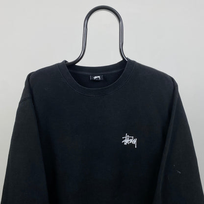 Retro 00s Stussy Sweatshirt Black Large