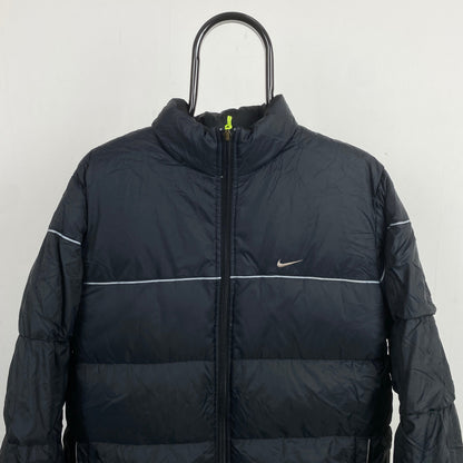 00s Nike Reversible Piping Puffer Jacket Coat Black XL