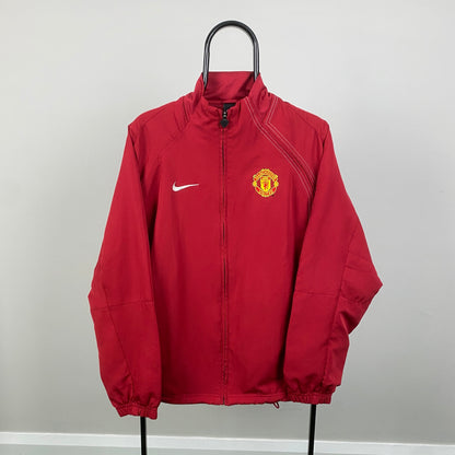 00s Nike Manchester United Windbreaker Jacket Red Small