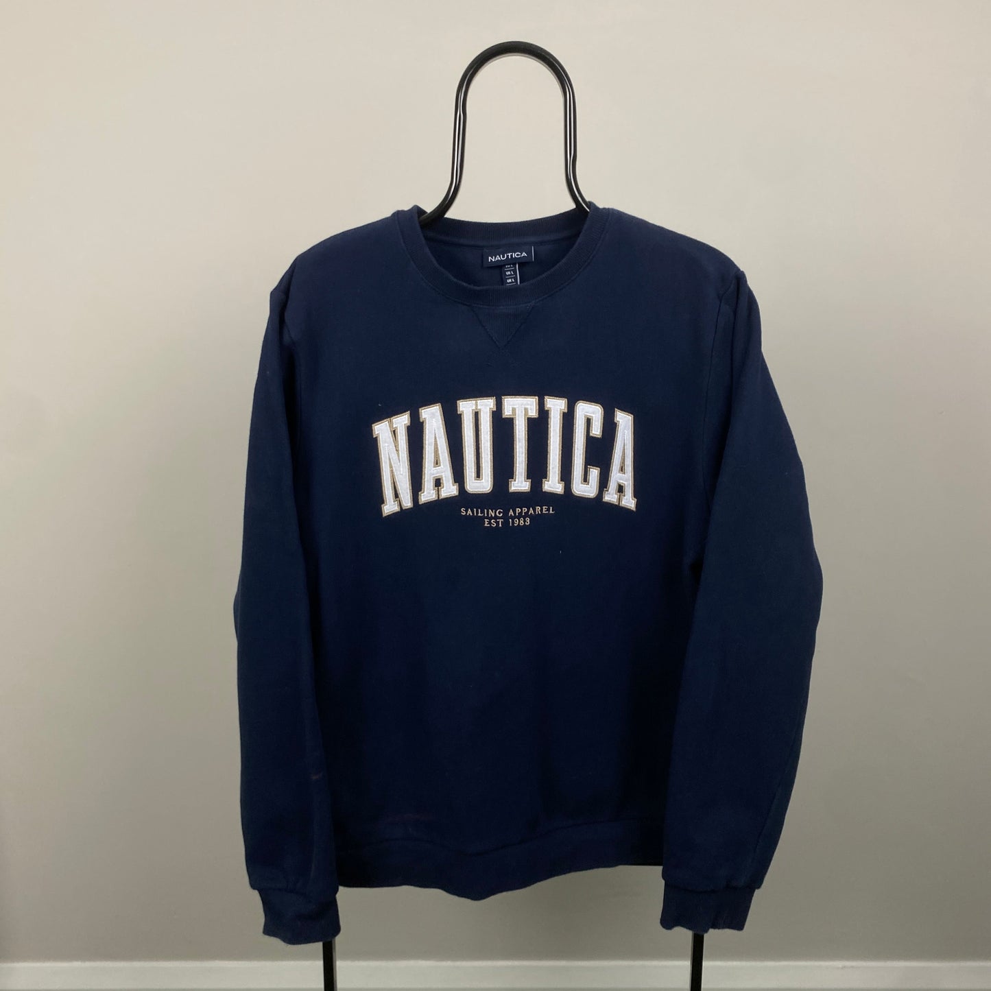 90s Nautica Sweatshirt Blue Large