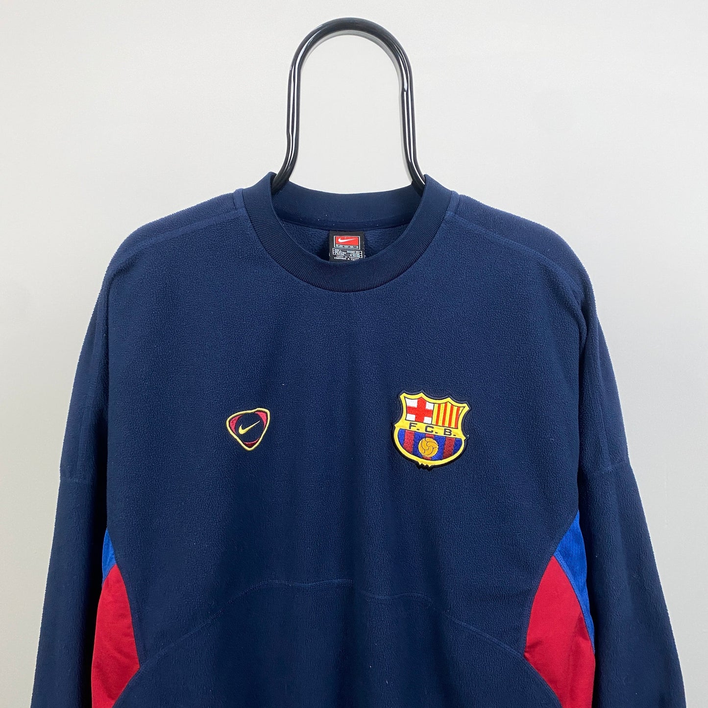 00s Nike Barcelona Fleece Sweatshirt Blue Large