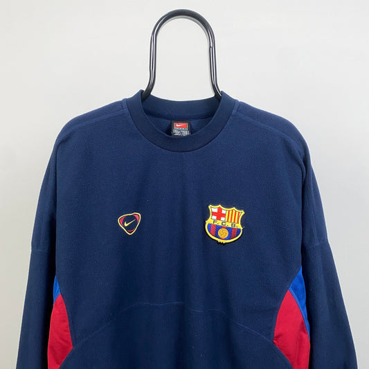 00s Nike Barcelona Fleece Sweatshirt Blue Large