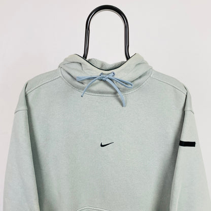00s Nike Centre Swoosh Hoodie Blue Small