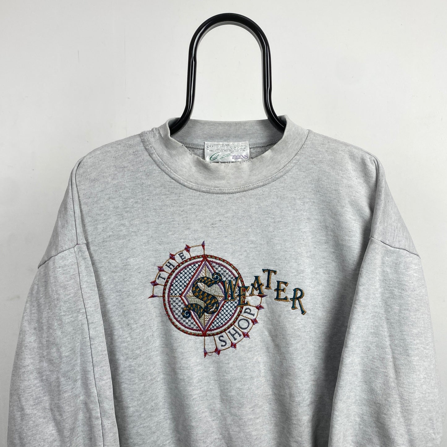 Retro 90s Sweater Shop Sweatshirt Grey XS/Small