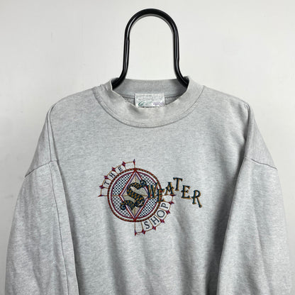 Retro 90s Sweater Shop Sweatshirt Grey XS/Small