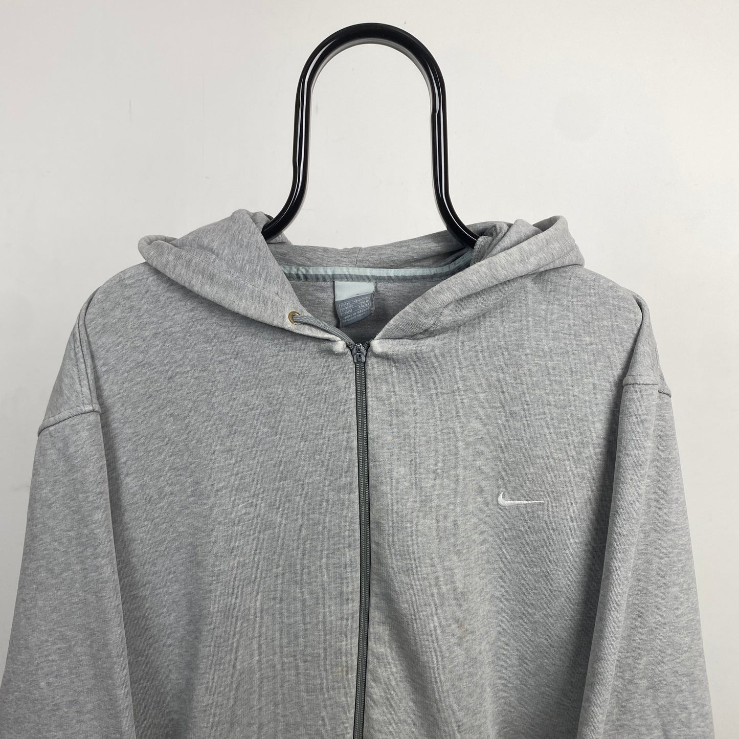00s Nike Zip Heavyweight Hoodie Grey XL