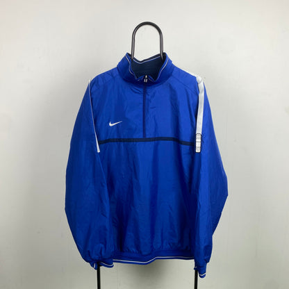 00s Nike Reversible Fleece Coat Jacket Blue XL