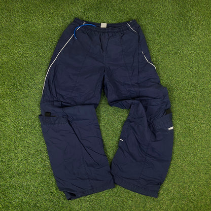 00s Nike Piping Windbreaker Tracksuit Set Jacket + Joggers Blue XL