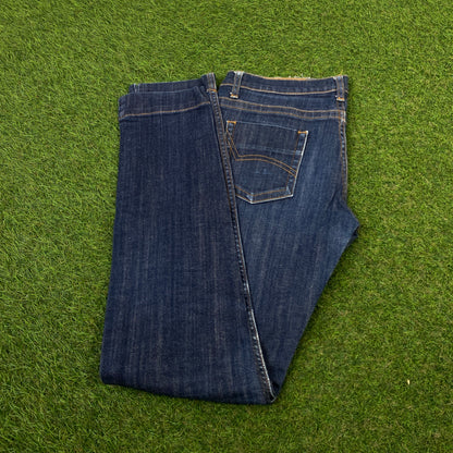 Retro Dickies Denim Cargo Trousers Joggers Blue Small