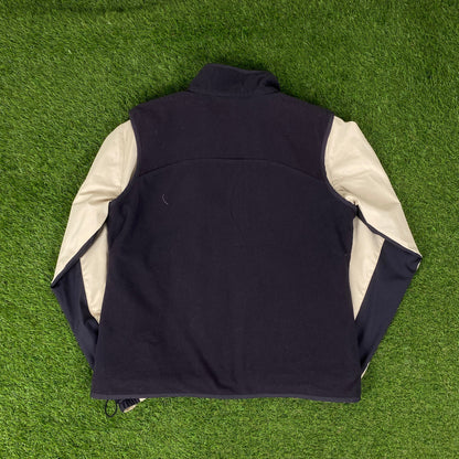 00s Nike Fleece Windbreaker Tracksuit Jacket + Joggers Set Brown Large