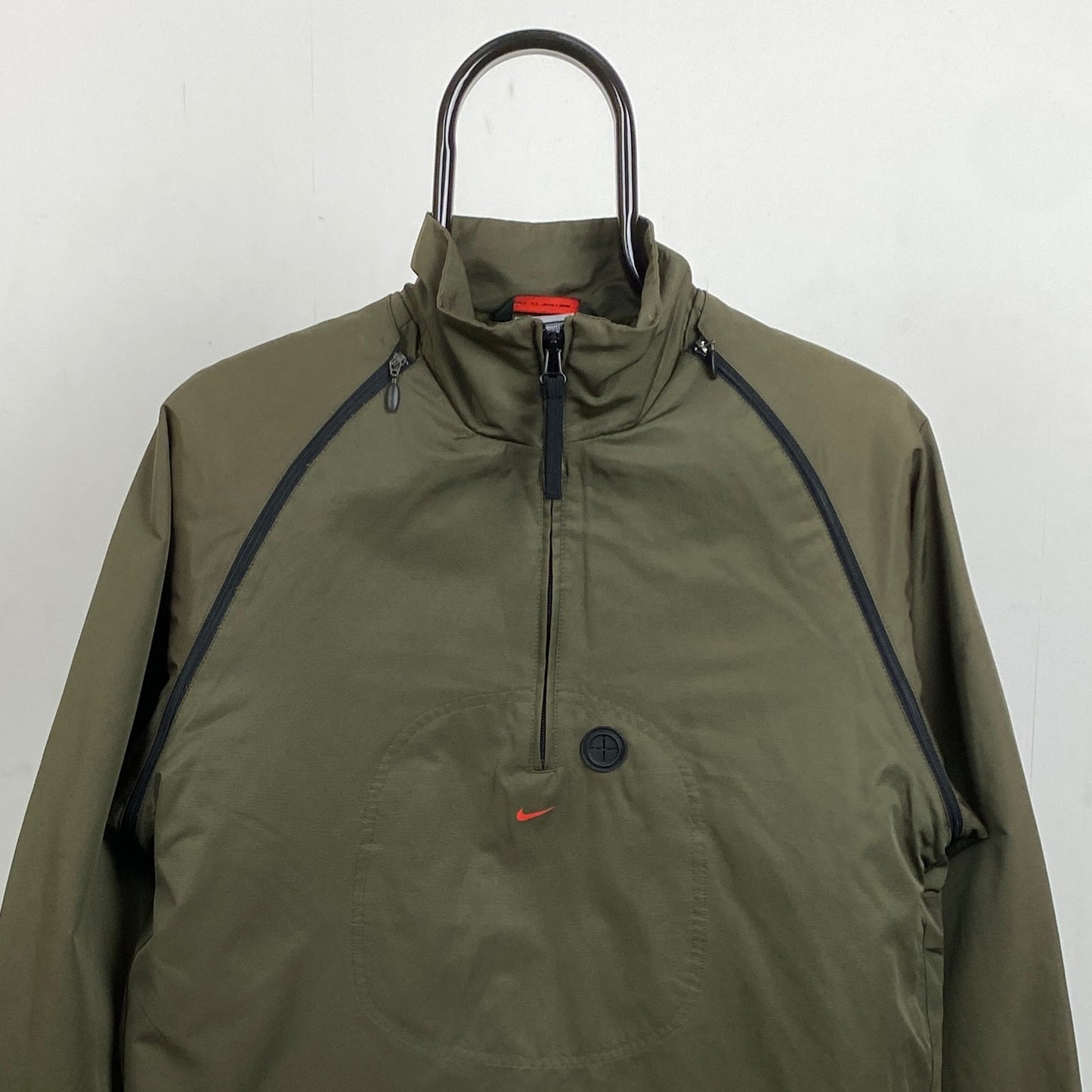 90s Nike Removable Sleeve Windbreaker Jacket Green Medium