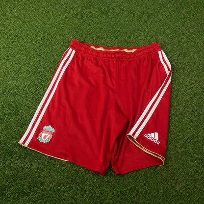 00s Adidas Liverpool Football Shorts Red Large