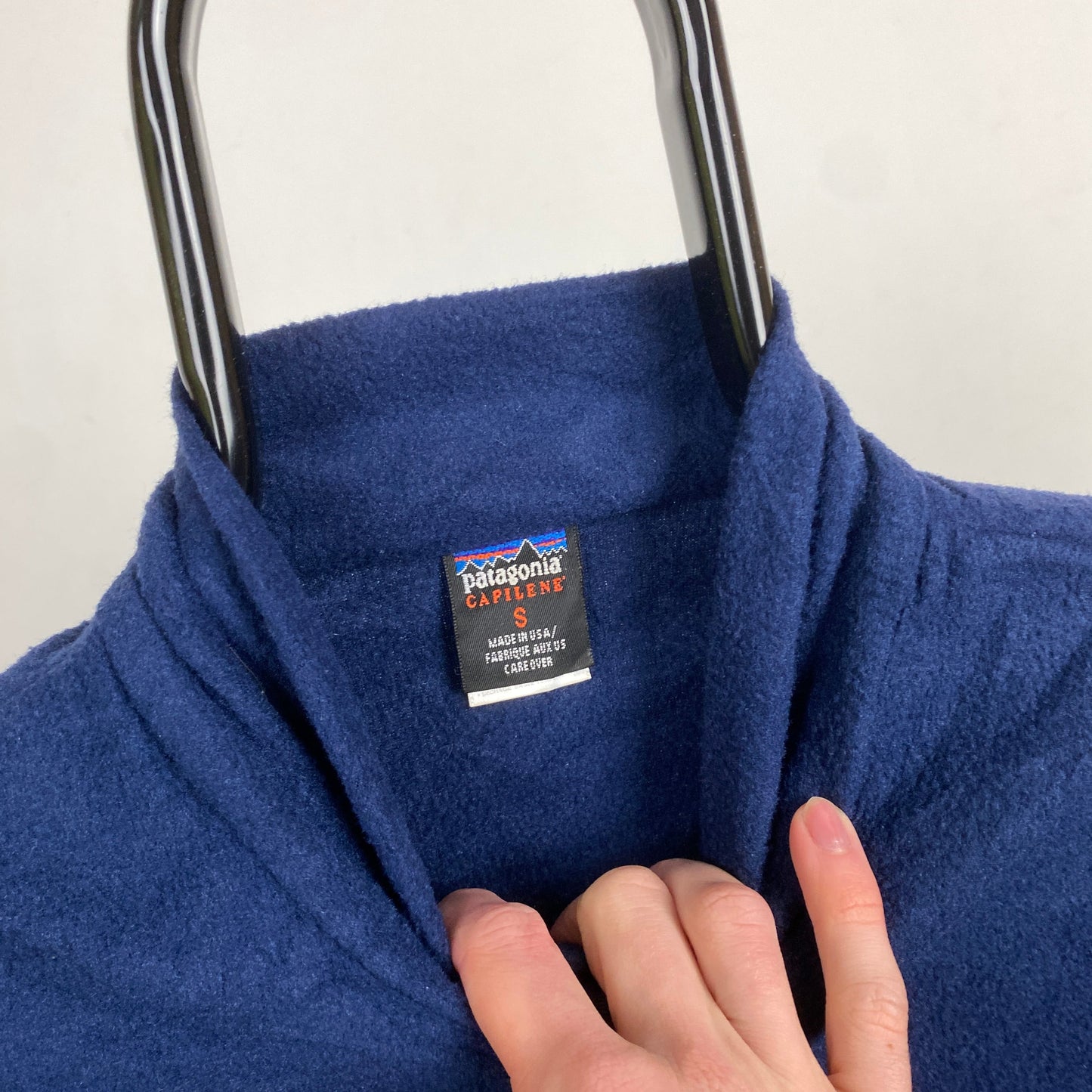 Retro Patagonia Capilene Fleece Sweatshirt Blue Small