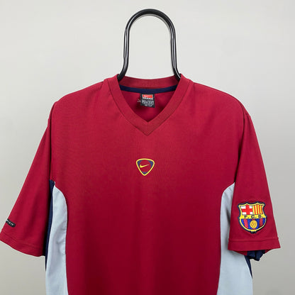 90s Nike Barcelona Football Shirt T-Shirt Red Large