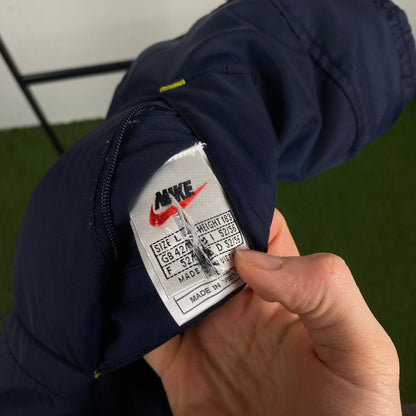 90s Nike Reversible Puffer Jacket Blue Large