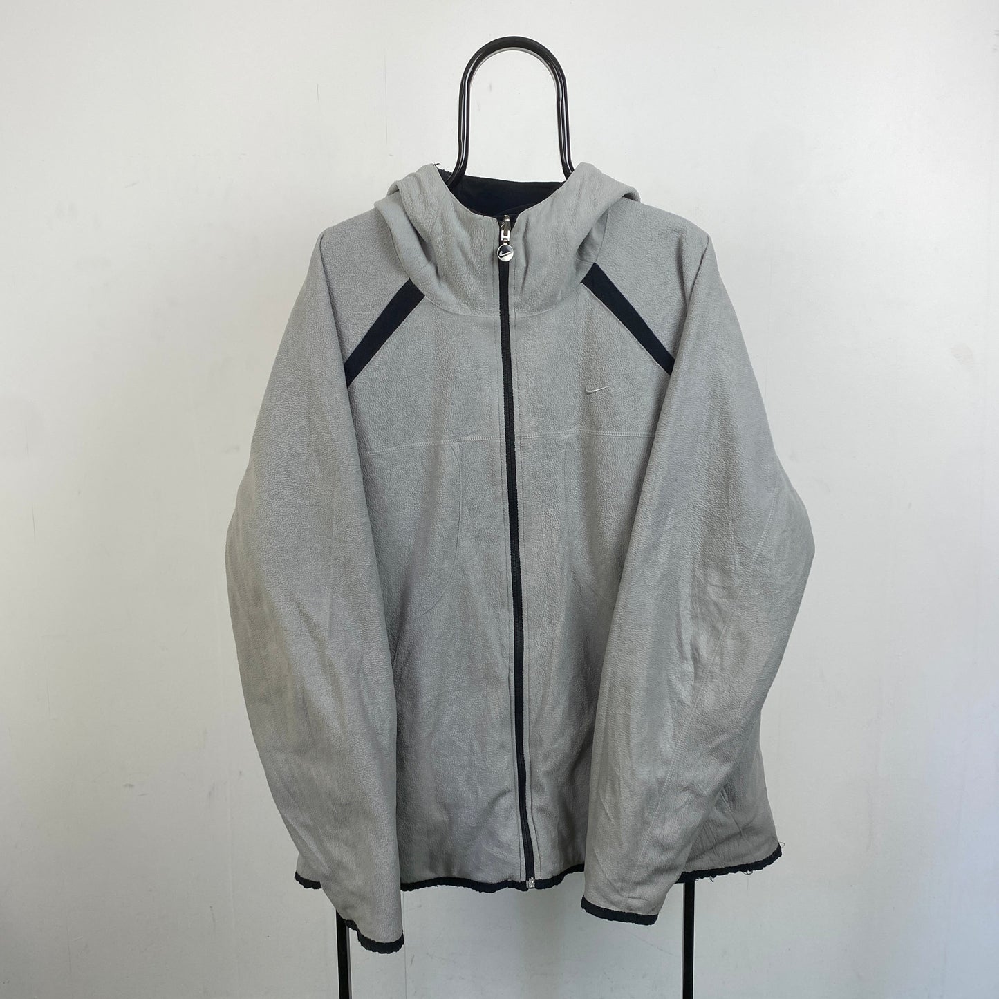 00s Nike Reversible Fleece Coat Jacket Black XL