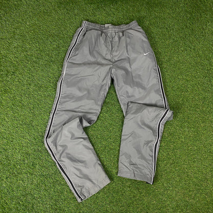 00s Nike Piping Windbreaker Jacket + Joggers Set Black Medium