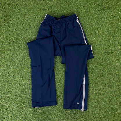 00s Nike Piping Windbreaker Jacket + Joggers Tracksuit Set Blue XS