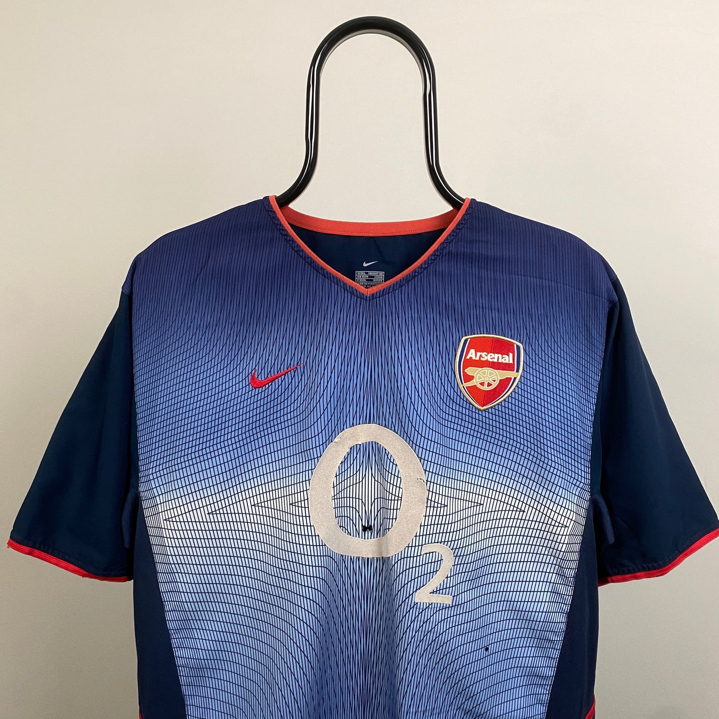 00s Nike Arsenal Football Shirt T-Shirt Blue Large